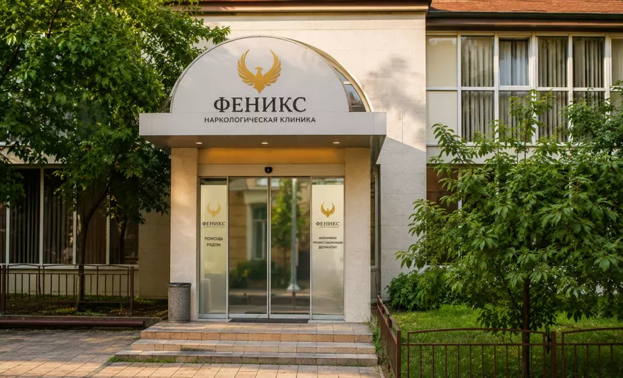 Вход в наркологическую клинику «Феникс» в Малоярославце